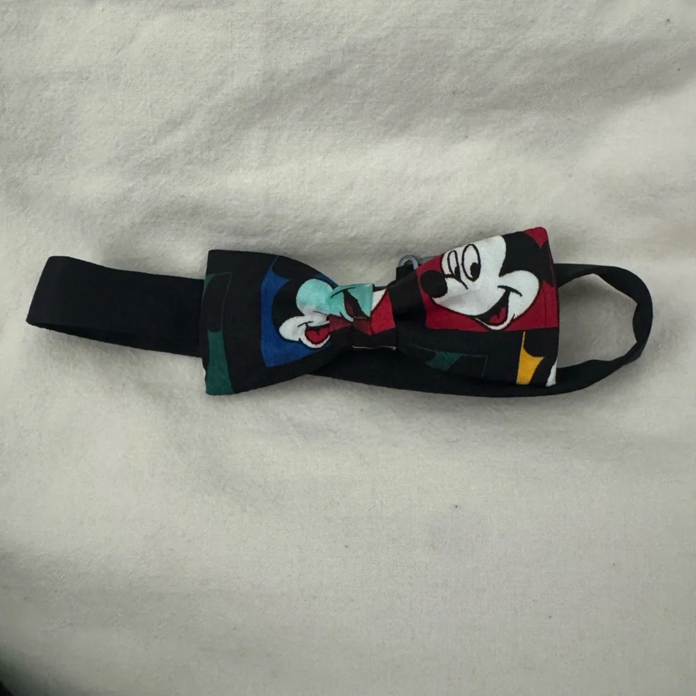 Disney Black and White Mickey Mouse tux bow and belt